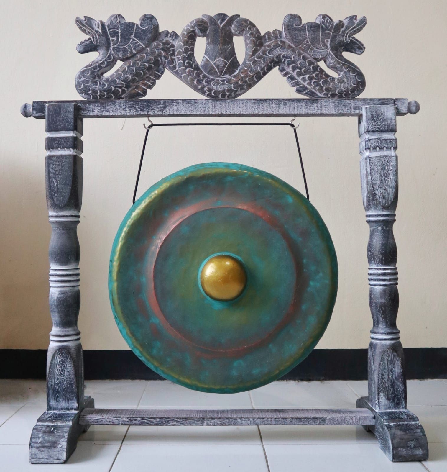 Gong Méditatif Greenwash sur Stand — 35 cm