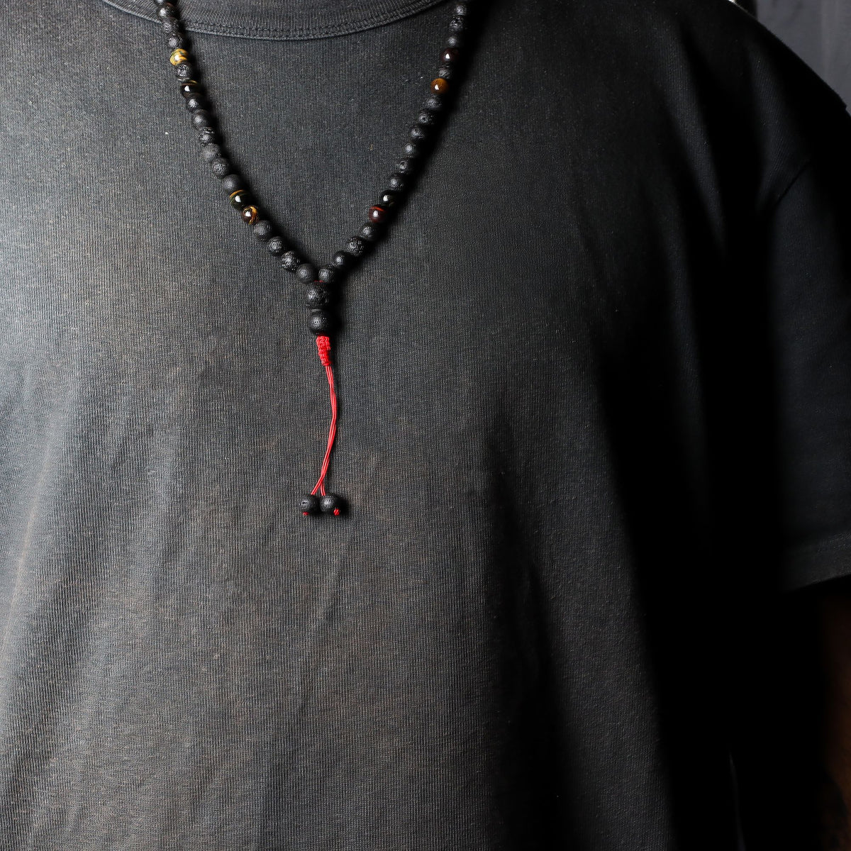 Collier Pierre de Lave & Œil de Tigre - Transformation – photo 3