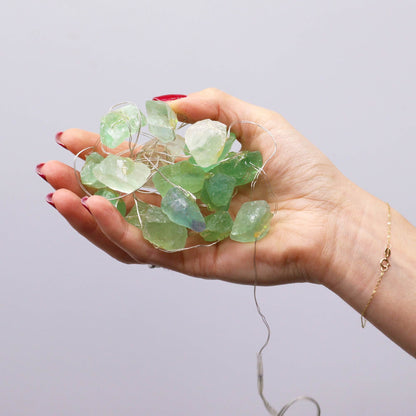 Guirlande Lumineuse en Fluorite Verte Brute — USB — 227 cm - photo 4