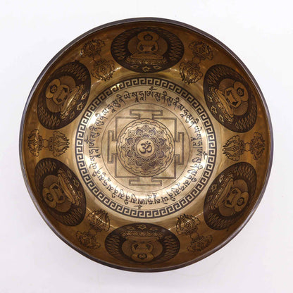 Bol Chantant Tibétain 21cm — Gravures Om & Bouddha – photo 3