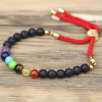 Bracelet Pierre de Lave Chakra - Plaqué Or 18K Ajustable – photo 3