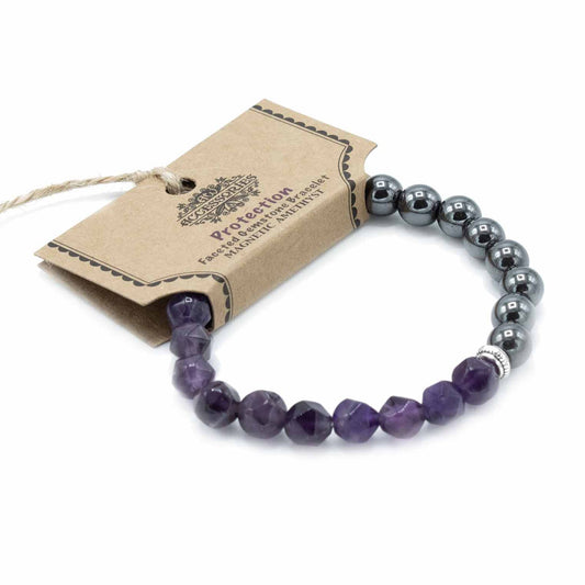 Bracelet magnétique en pierres facettées - Améthyste - photo 2