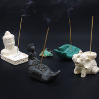 Brûle-Encens Pierre Bouddha Feng Shui Crème - Purification – photo 2