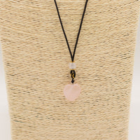 Pendentif sur cordon - Cœur - Quartz Rose - photo 3