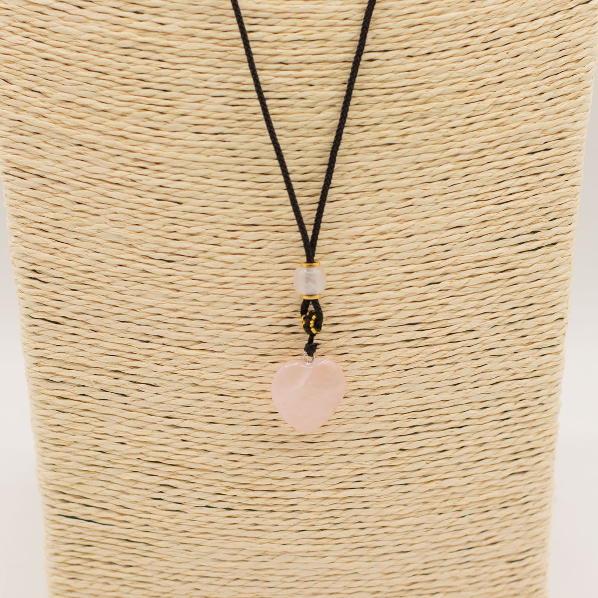 Pendentif sur cordon - Cœur - Quartz Rose - photo 3
