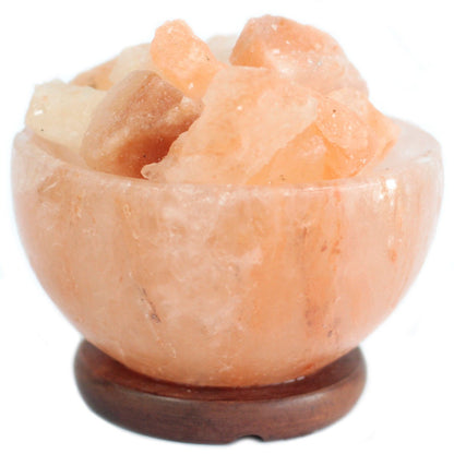 Coupe de feu en sel de l'Himalaya et morceaux 15 x 9 cm