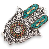 Porte-encens Hamsa Vert 13cm — Main de Fatima