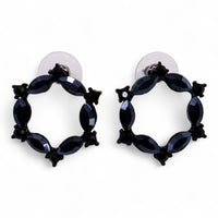 Boucles d'Oreilles Verre Vintage Noir - Loop Élégant – photo 2
