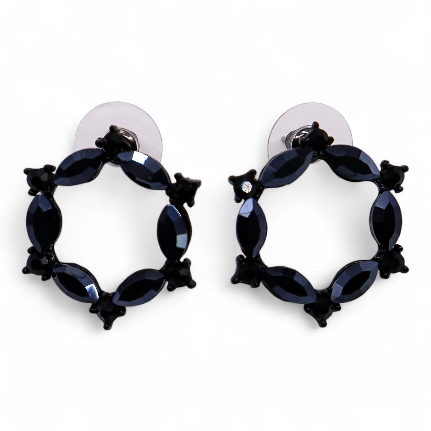 Boucles d'Oreilles Verre Vintage Noir - Loop Élégant – photo 2