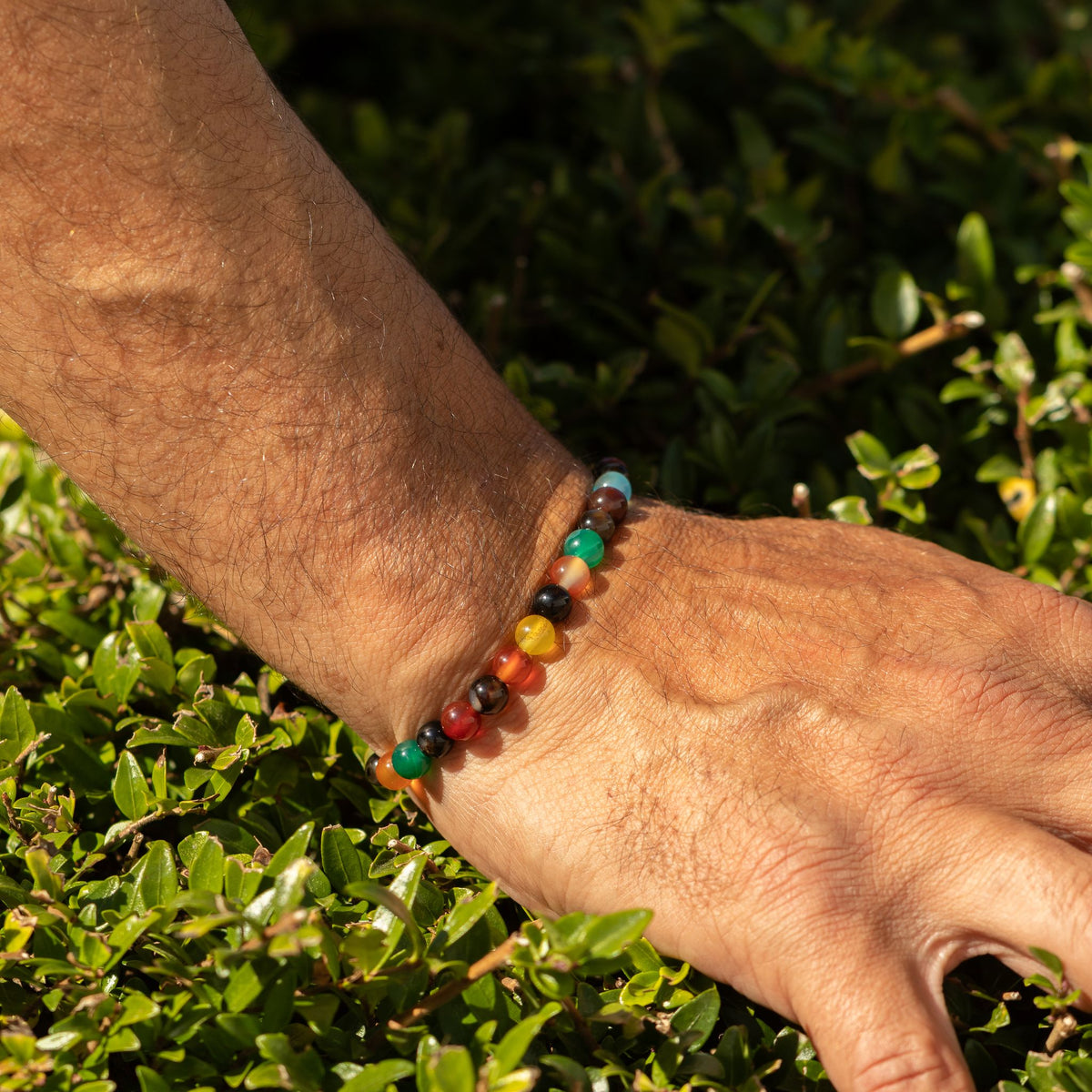 Bracelet en Jade Teinté — Arc-en-ciel — Perles de 6 mm - photo 3