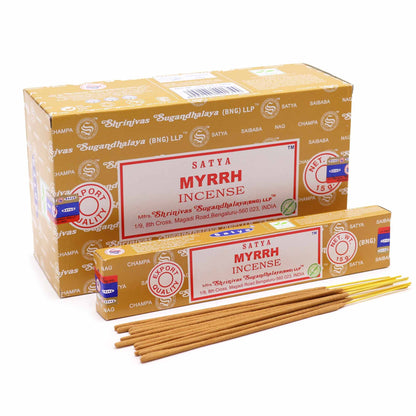 Encens Satya Myrrhe 15 g - Purification & Méditation