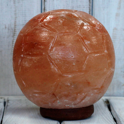 Lampe de sel de l'Himalaya sculptée - Ballon de football