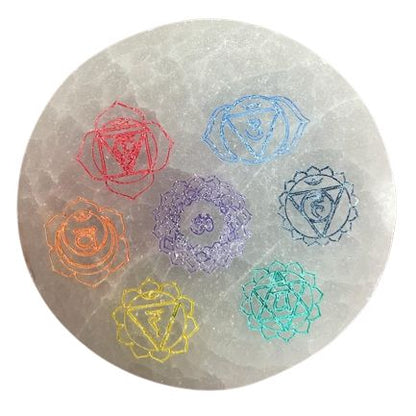 Assiette Sélénite Chakra 8cm — Purification & Recharge