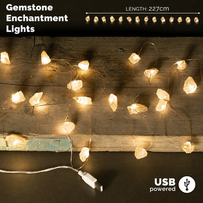 Guirlande Lumineuse en Citrine Brute — USB — 227 cm - photo 2