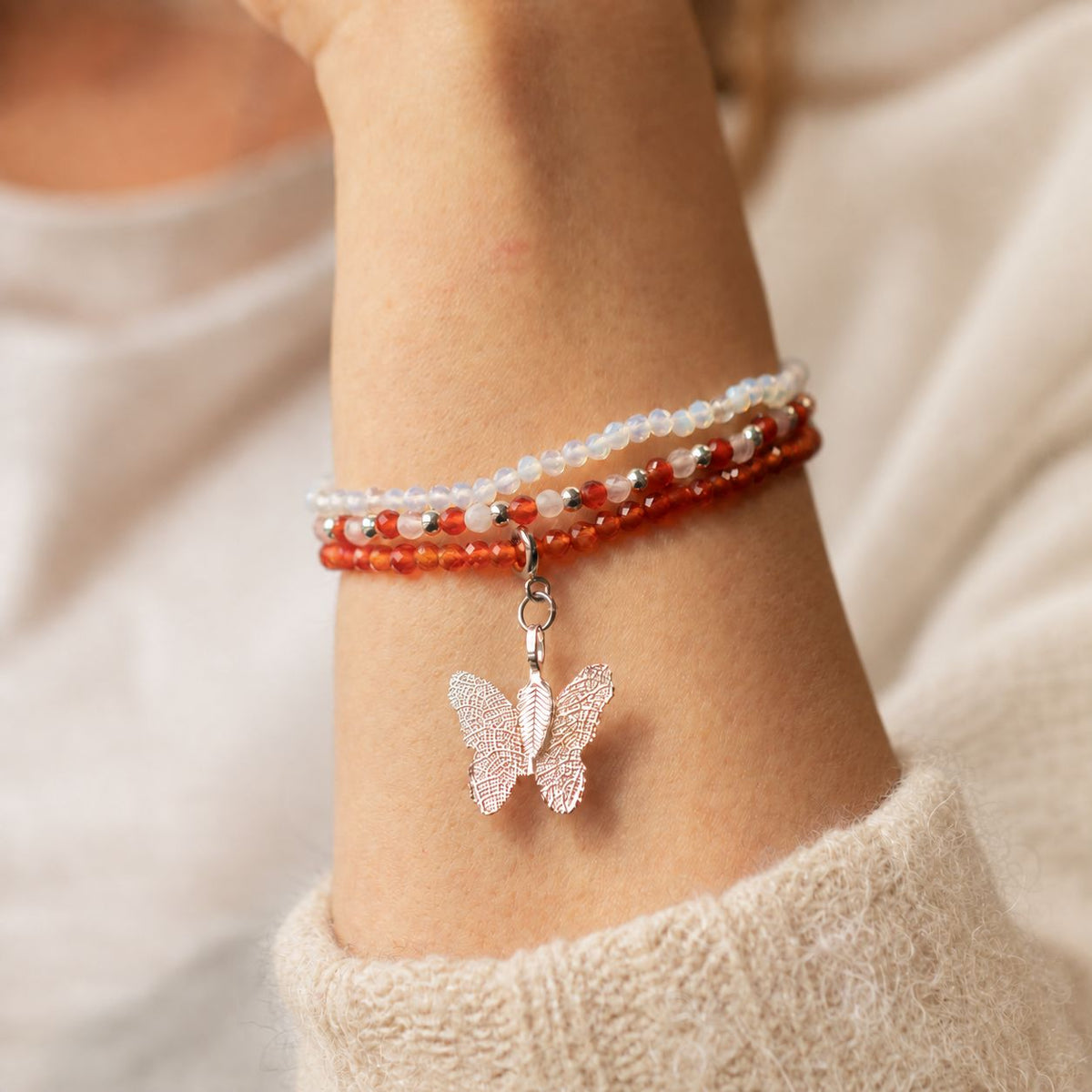 Bracelets Pierre de Lune & Cornaline — Lune de Sang — Lot de 3 - photo 4