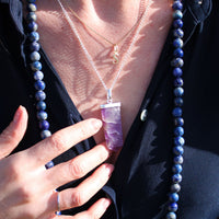Gemstone Flat Pencil Pendant - Black Agate - photo 7