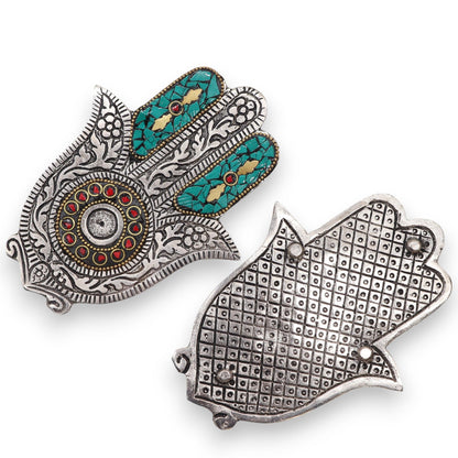 Porte-encens Hamsa Vert 13cm — Main de Fatima – photo 2