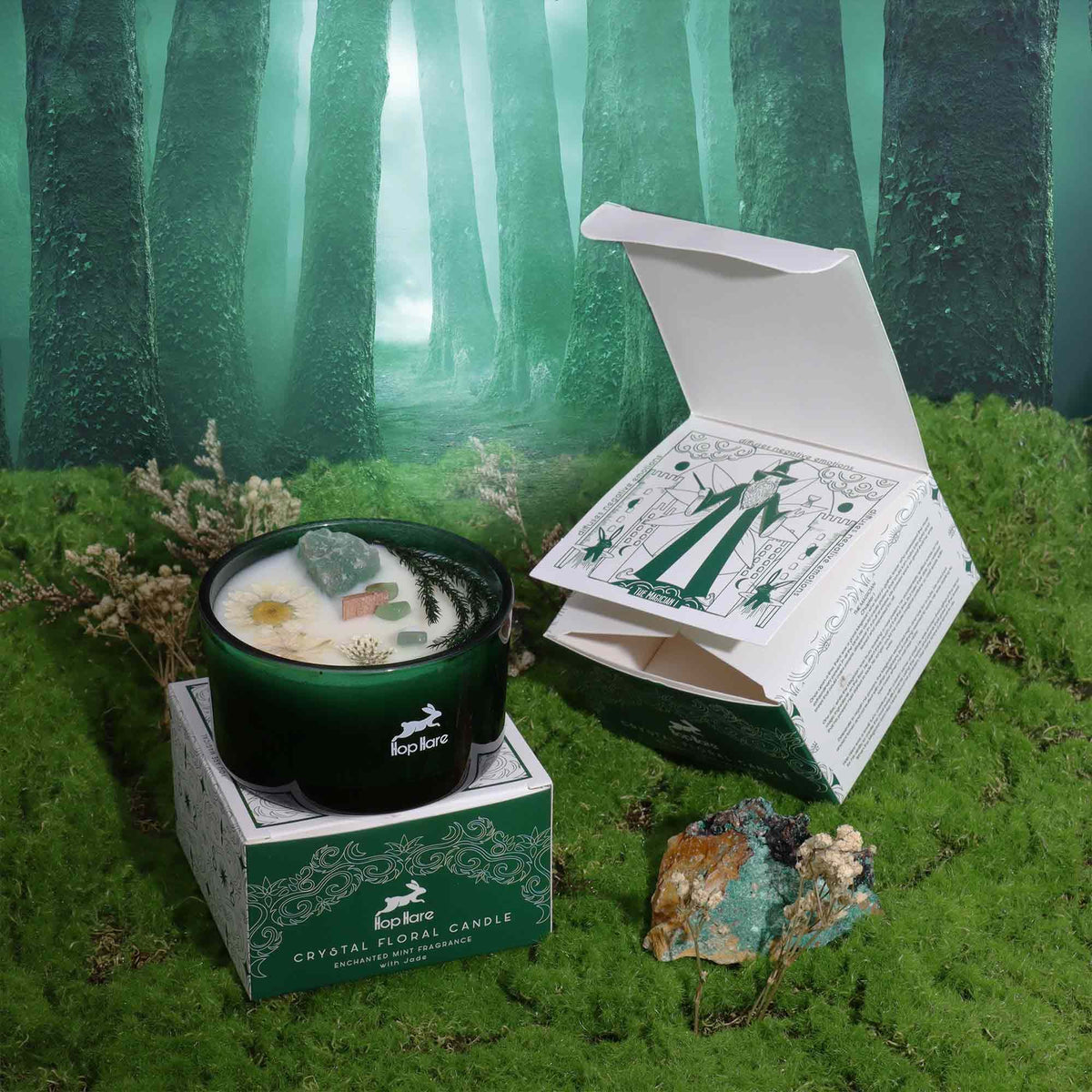 Bougie Florale à l'Aventurine — Menthe Enchantée — Le Magicien - photo 3