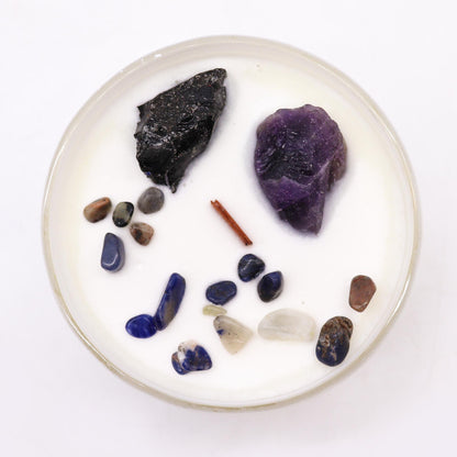 Bougie Chakra du Plexus Solaire — Améthyste & Agate Noire - photo 5