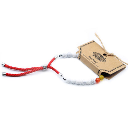 Bracelet Howlite Blanche Cordon Rouge - Équilibre & Sérénité – photo 2