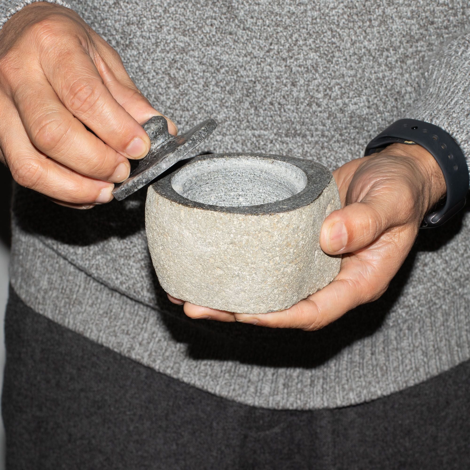 Pot en Riverstone Naturel — Couvercle Pierre 9×7cm – photo 6
