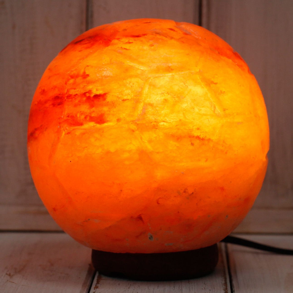 Lampe de sel de l'Himalaya sculptée - Ballon de football