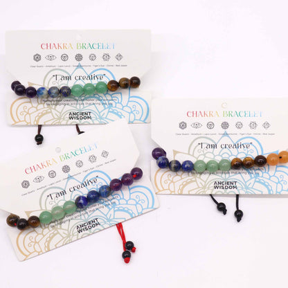 Bracelet 7 Chakras - Quartz Améthyste Créativité