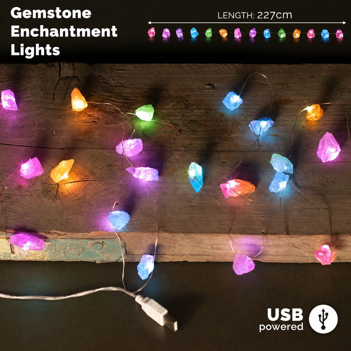 Guirlande Lumineuse de Pierres Brutes — Améthyste, Calcite & Fluorite - photo 2
