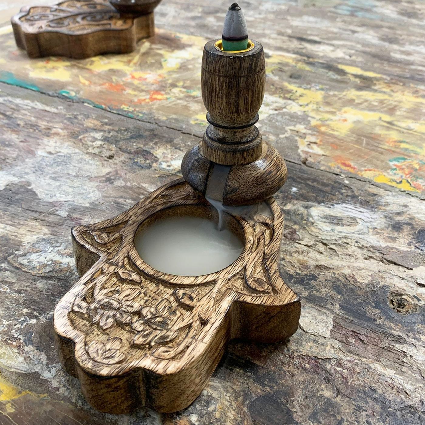 Brûle-Encens Backflow Hamsa Bois de Manguier — Petit – photo 6