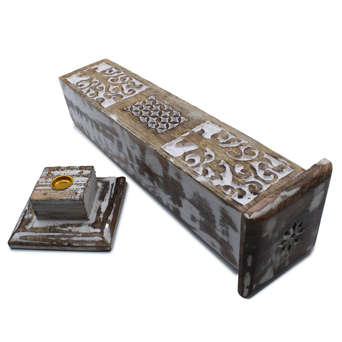 Porte-Encens Fumée Tower - Bois Blanchi Artisanal – photo 4