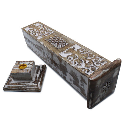 Porte-Encens Fumée Tower - Bois Blanchi Artisanal – photo 4