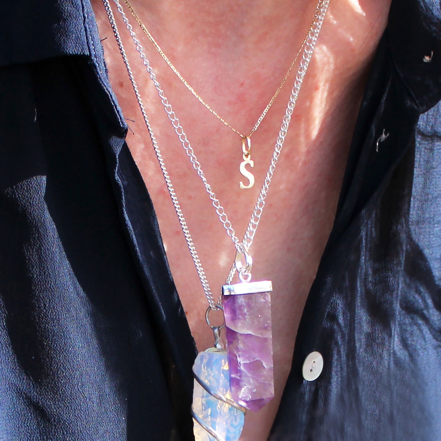 Gemstone Flat Pencil Pendant - Tiger Eye - photo 2