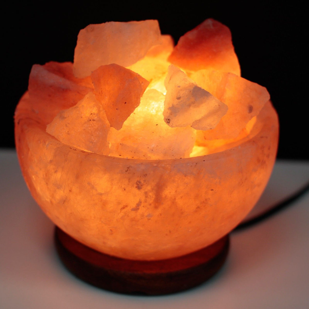 Coupe de feu en sel de l'Himalaya et morceaux 15 x 9 cm