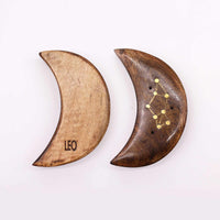 Engraved and Brass Zodiac Sign Incense Burners - Moon