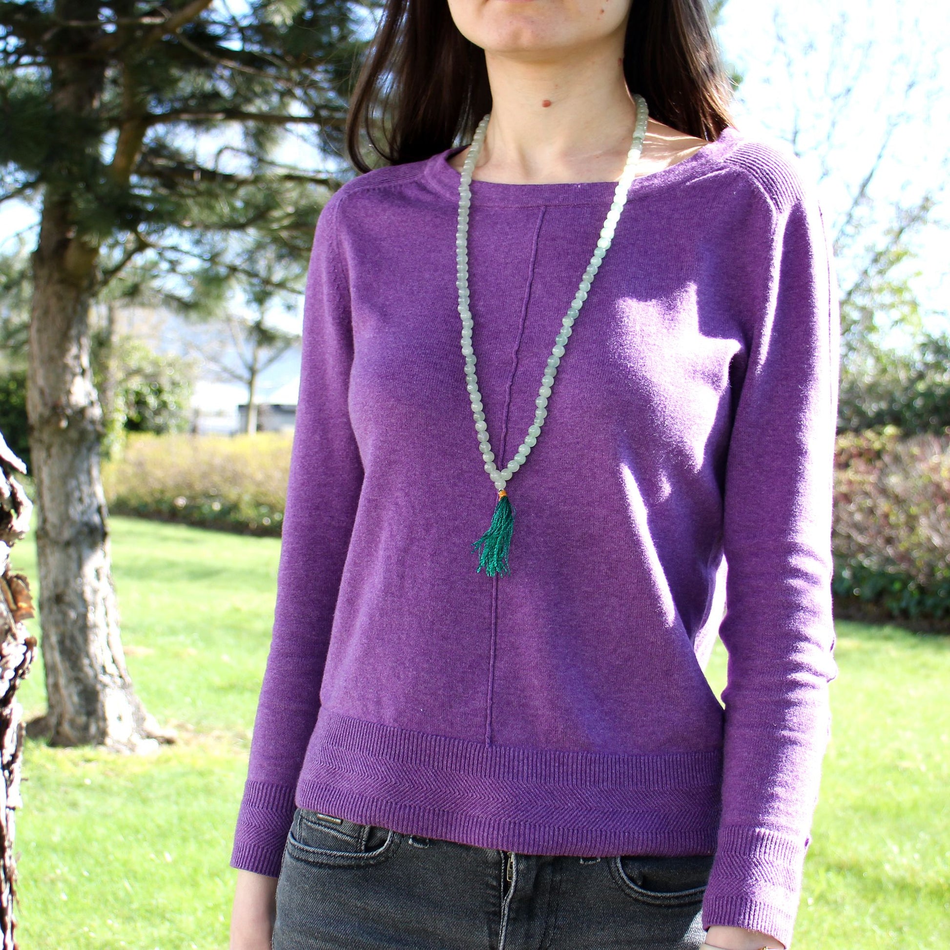 Mala bouddhiste 108 perles - Aventurine Verte - photo 5