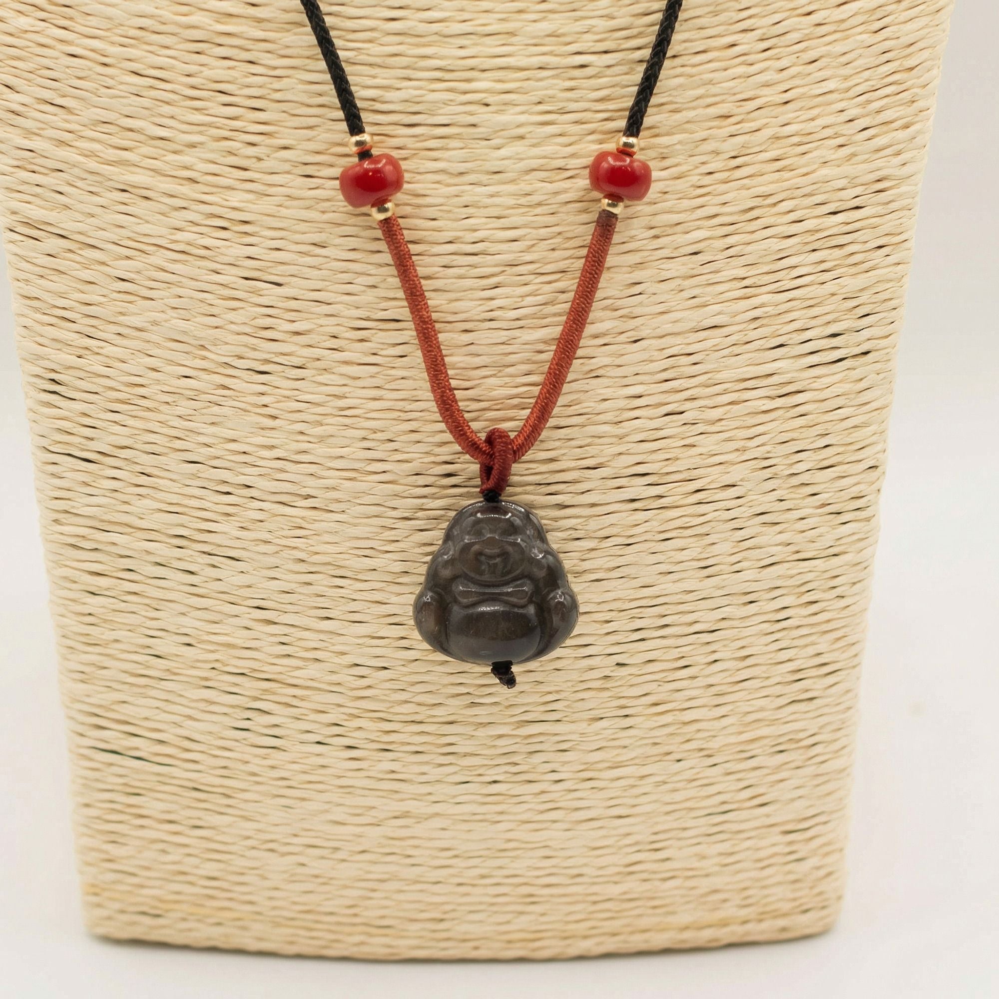 Figurine Bouddha en Obsidienne - photo 3