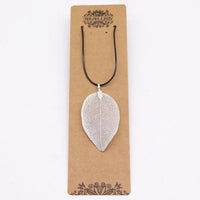 Collier Feuille Argentée - Vraie Feuille Naturelle Unique