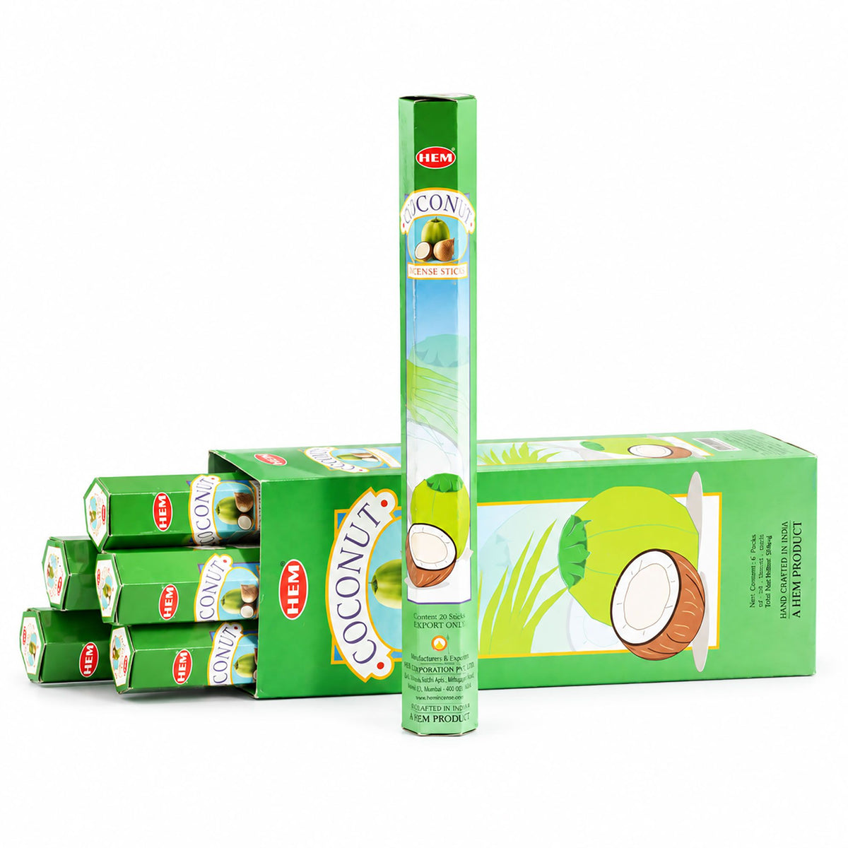 Encens HEM Noix de Coco — Boîte Hexagonale de 20 Bâtonnets - photo 2
