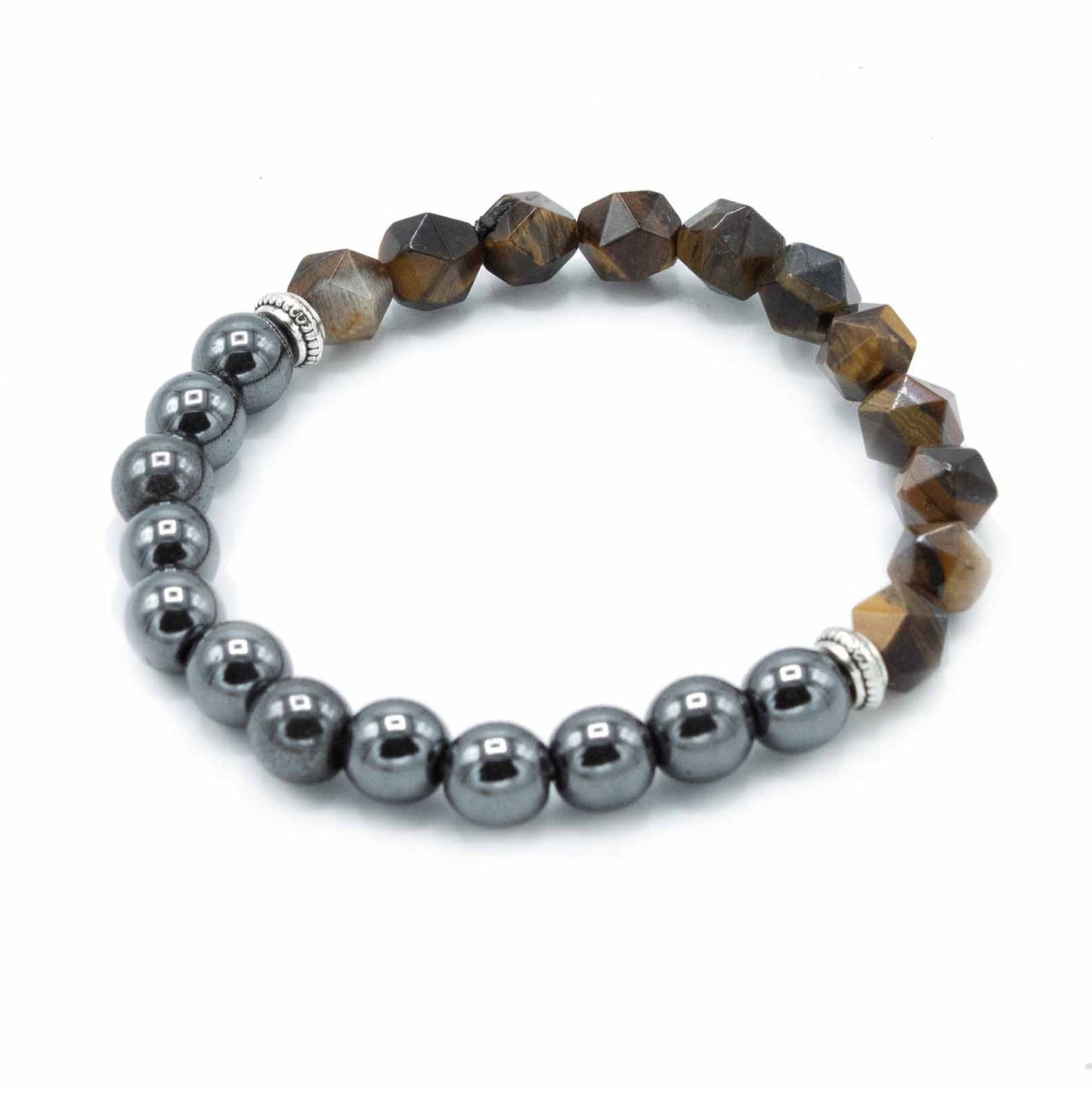 Bracelet magnétique en pierres facettées - Œil de Tigre - photo 2