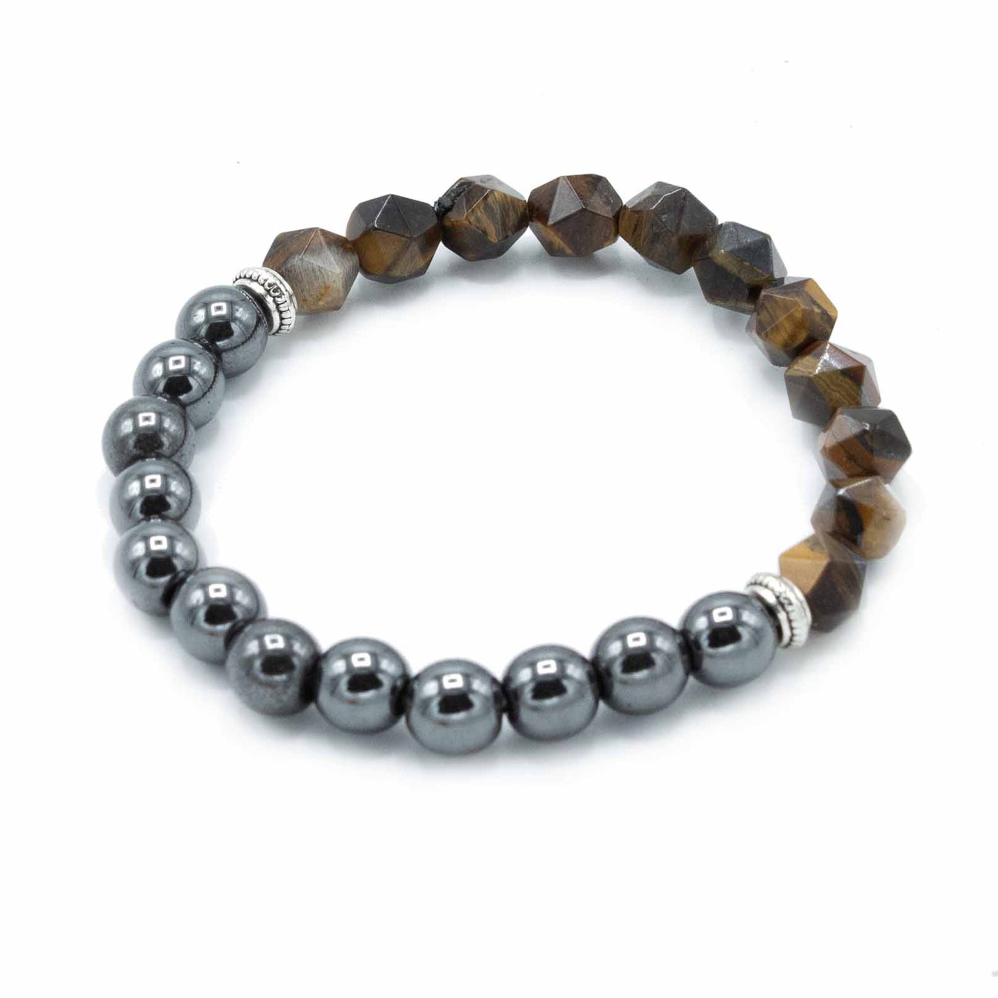 Bracelet magnétique en pierres facettées - Œil de Tigre - photo 2
