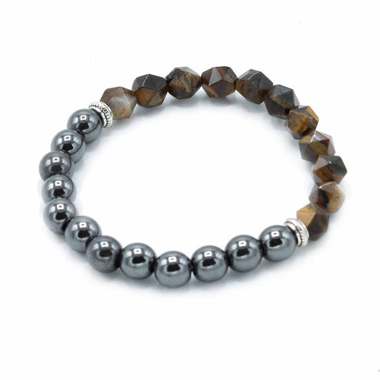 Bracelet magnétique en pierres facettées - Œil de Tigre - photo 2