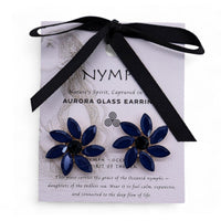 Boucles d'Oreilles Fleurs Verre Vintage - Bleu Royal – photo 4