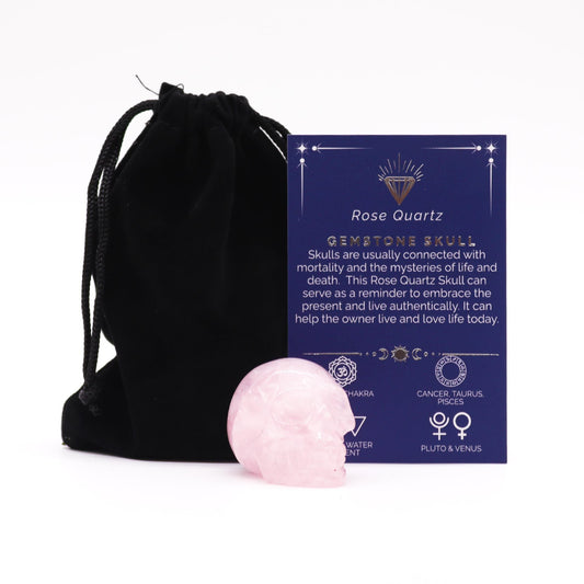 Crâne en Quartz Rose