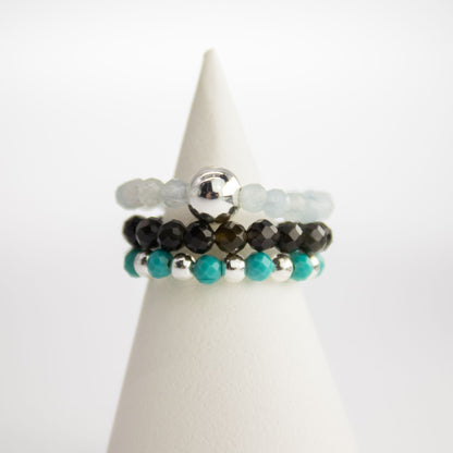 Nymph Spirit Gemstone Ring Set - Endless Ocean