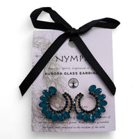 Boucles d'Oreilles Verre Teal Green - Loop Vintage – photo 5