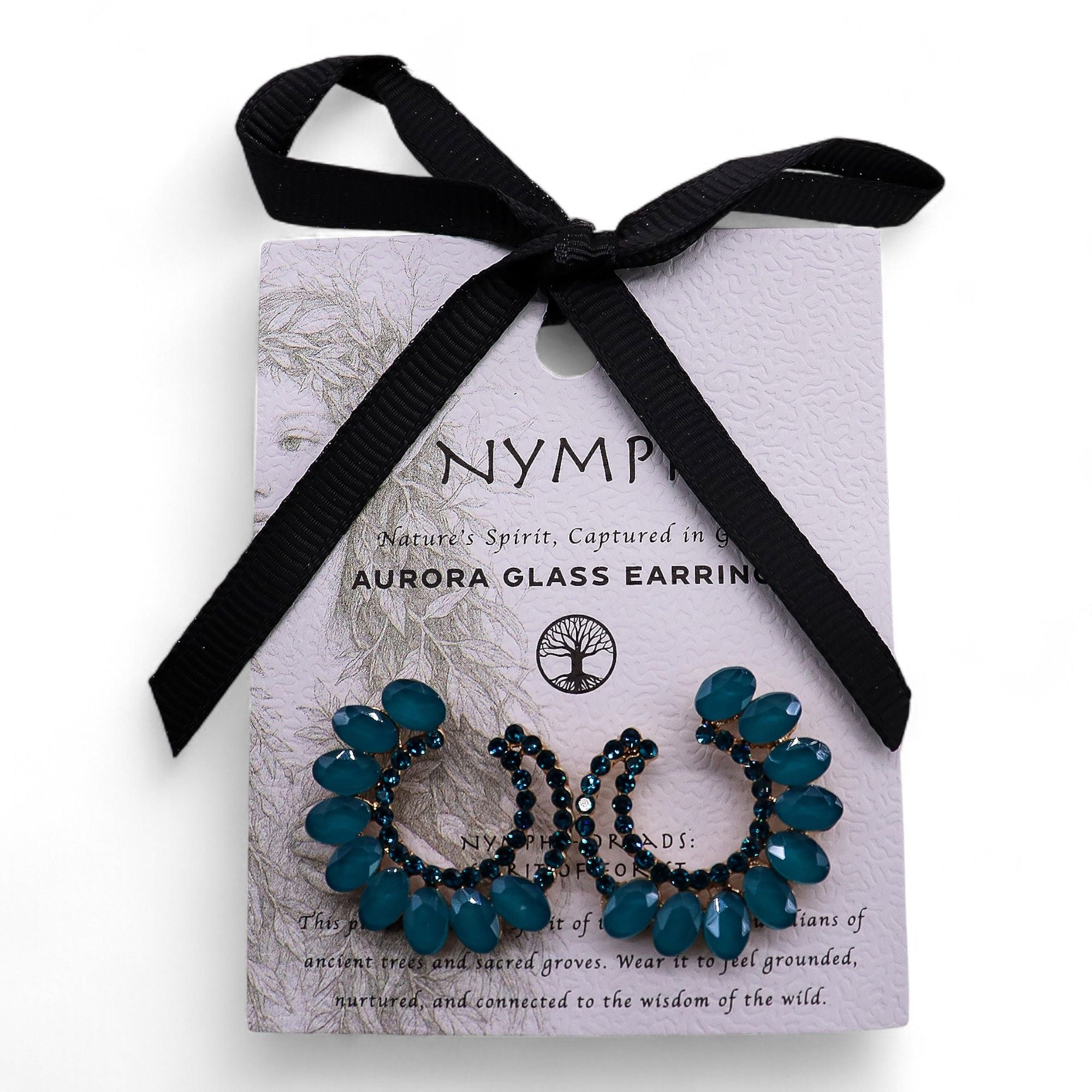 Boucles d'Oreilles Verre Teal Green - Loop Vintage – photo 5