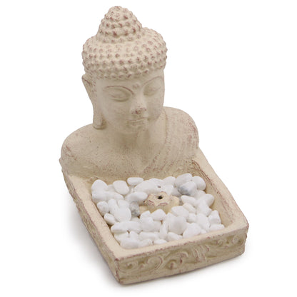 Brûle-Encens Pierre Bouddha Feng Shui Crème - Purification