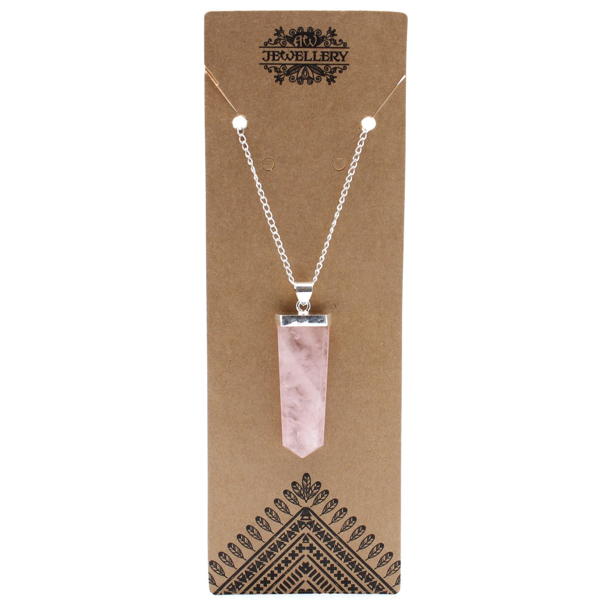 Gemstone Flat Pencil Pendant - Rose Quartz - photo 2