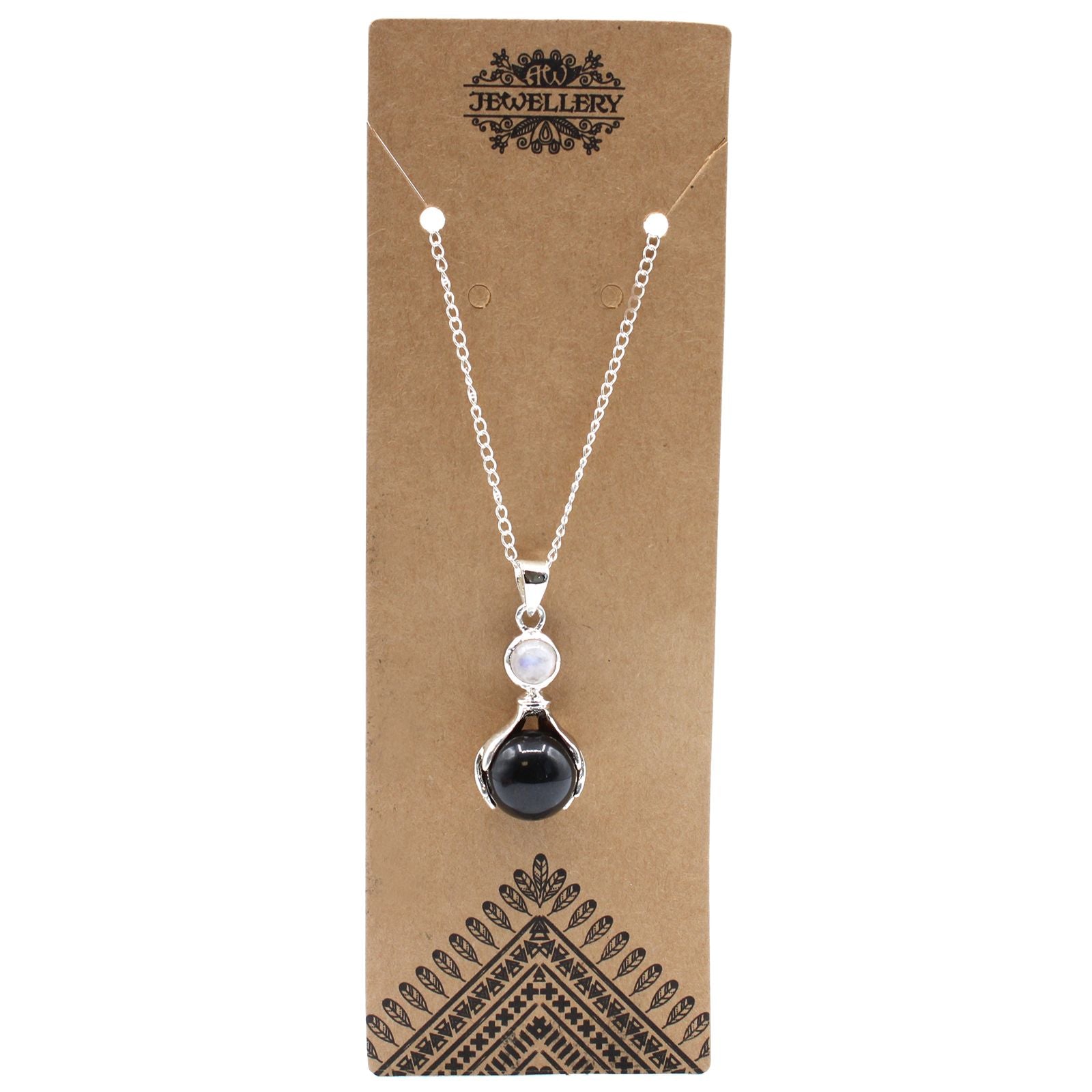 Gemstone Healing Hands Pendant - Black Agate - photo 3