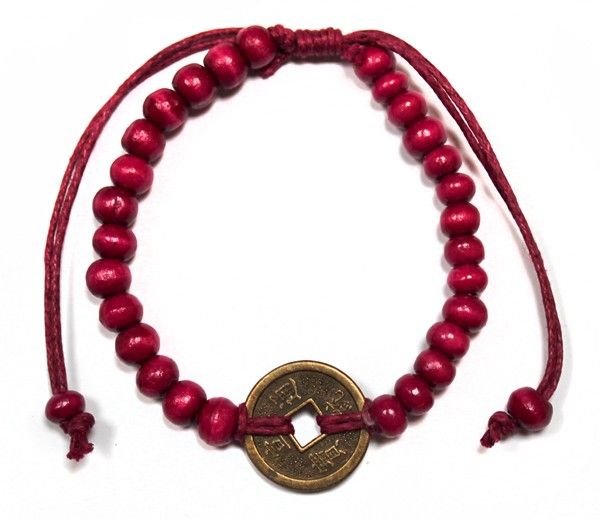 Bracelet Bali Feng Shui porte-bonheur - red